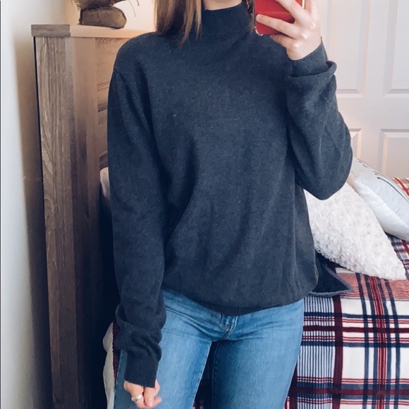 croft & barrow Sweaters - charcoal gray cowl neck